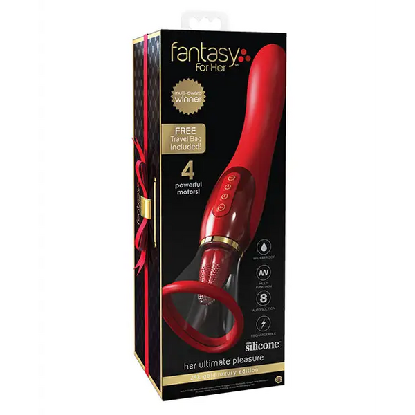 Fantasy for Her Ultimate Pleasure 24K Gold Seasonal Luxury Edition w/Travel Bag Luxury Box - Red - Stimulators