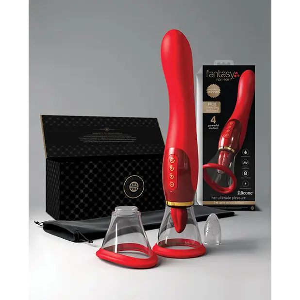 Fantasy for Her Ultimate Pleasure 24K Gold Seasonal Luxury Edition w/Travel Bag Luxury Box - Red - Stimulators