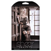 Fantasy Sheer Power Moves Cutout Net Dress w/Attached Garter Stockings Black O/S - Lingerie - Packaged