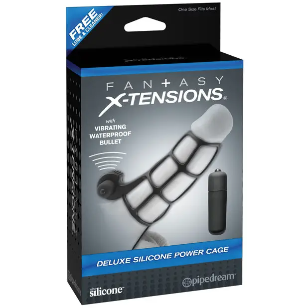 Fantasy X-tensions Deluxe Silicone Power Cage - Black - Penis Enhancement