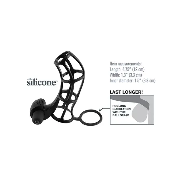 Fantasy X-tensions Deluxe Silicone Power Cage - Black - Penis Enhancement