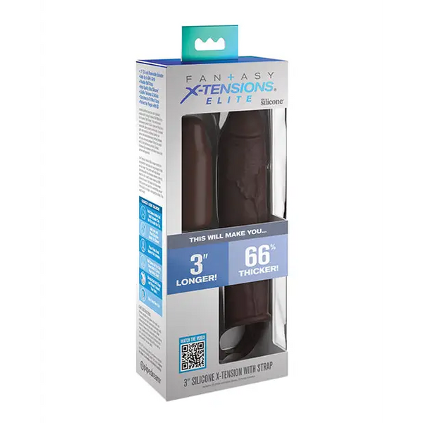 Fantasy X-tensions Elite 7’’ Extension w/Strap - Brown - Penis Enhancement