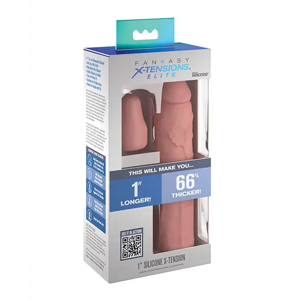 Fantasy X-tensions Elite 7’’ Sleeve w/1’’ Plug - Light - Penis Enhancement