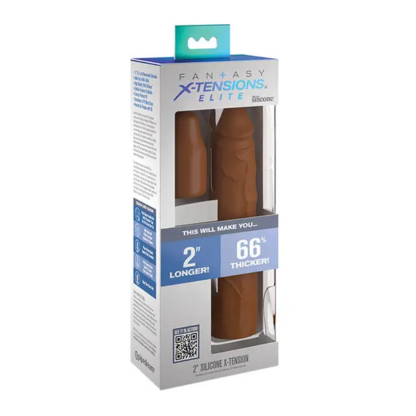 Fantasy X-tensions Elite 8’’ Sleeve w/2’’ Plug - Tan - Penis Enhancement