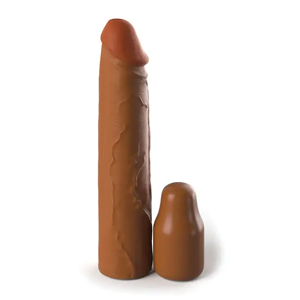 Fantasy X-tensions Elite 8’’ Sleeve w/2’’ Plug - Tan - Penis Enhancement