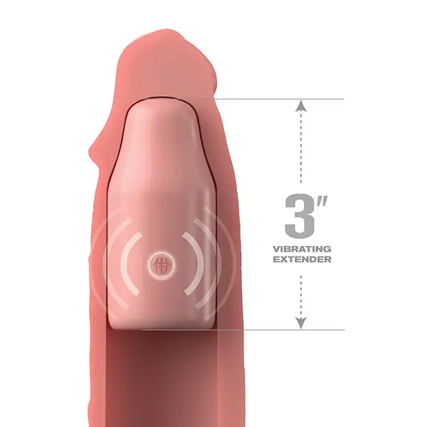 Fantasy X-tensions Elite 9’’ Sleeve Vibrating 3’’ Plug w/Remote - Light - Penis Enhancement