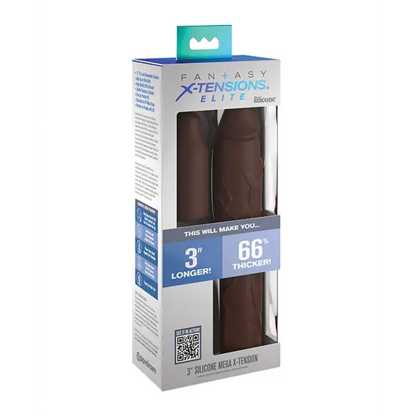 Fantasy X-tensions Elite 9’’ Sleeve w/3’’ Plug - Brown - Penis Enhancement