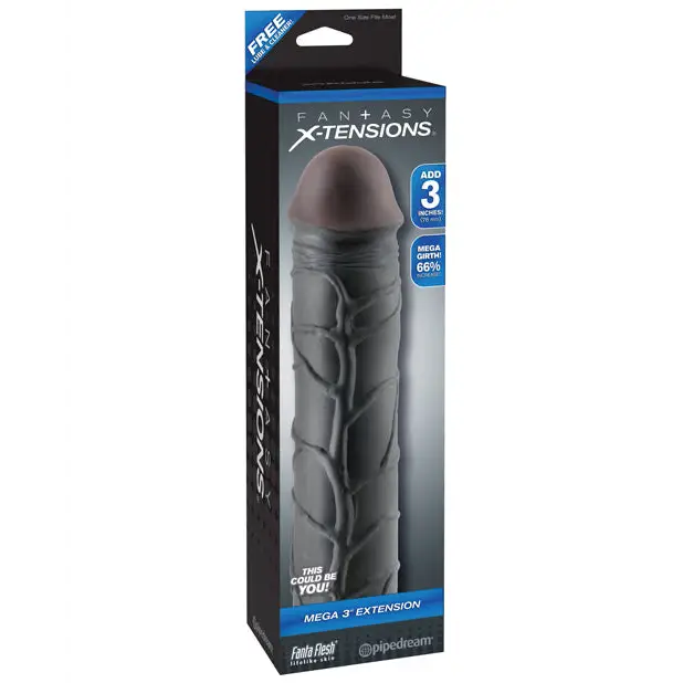 Fantasy X-tensions Mega 3’’ Extension - Black - Penis Enhancement