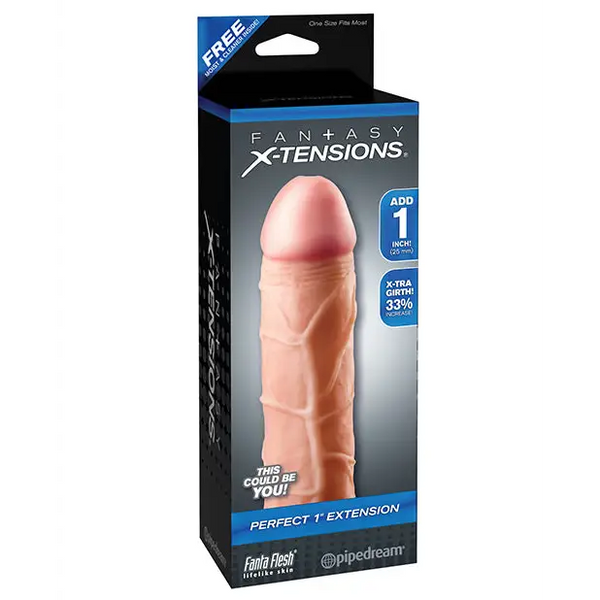 Fantasy X-Tensions Perfect 1’’ Extension - Flesh - Penis Enhancement