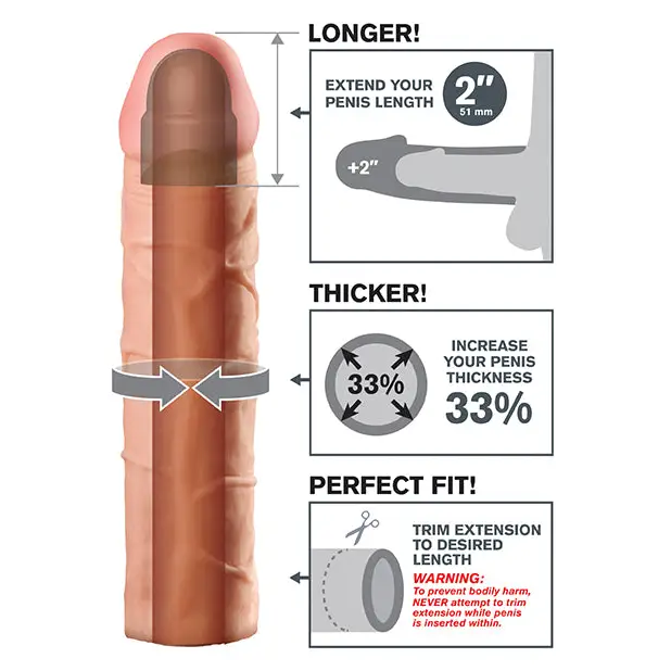 Fantasy X-tensions Perfect 2’’ Extension - Flesh - Penis Enhancement