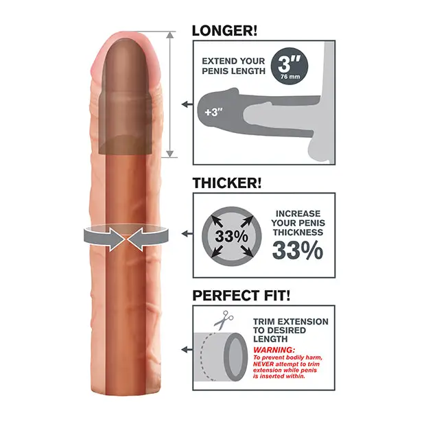 Fantasy X-tensions Perfect 3’’ Extension - Flesh - Penis Enhancement