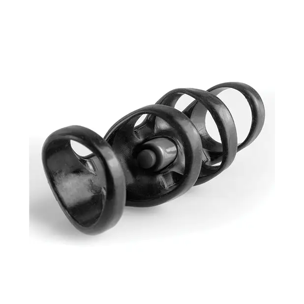 Fantasy X-tensions Vibrating Power Cage - Black - Penis Enhancement
