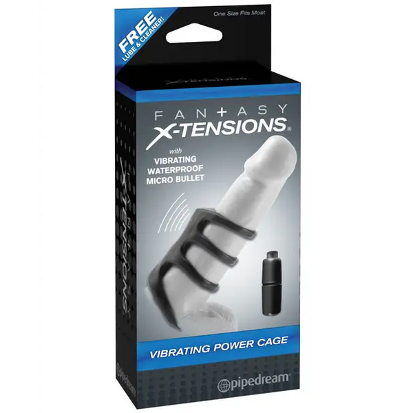 Fantasy X-tensions Vibrating Power Cage - Black - Penis Enhancement