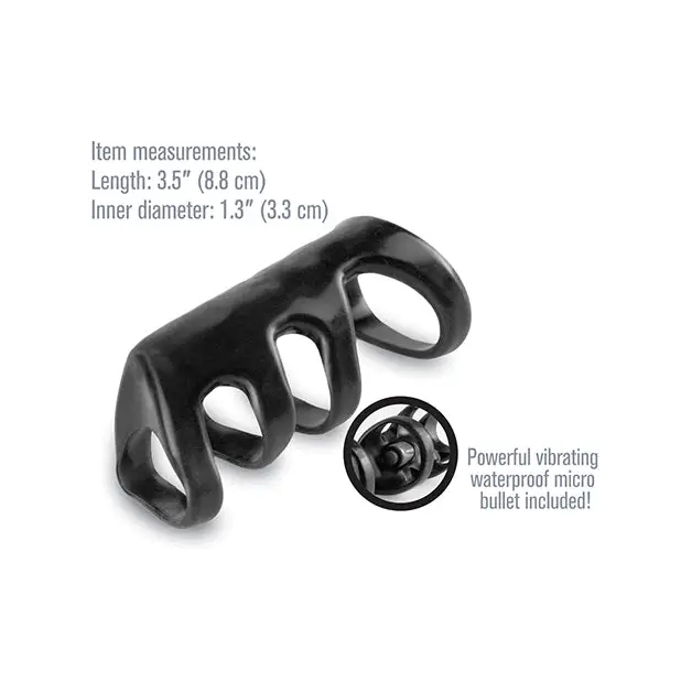 Fantasy X-tensions Vibrating Power Cage - Black - Penis Enhancement
