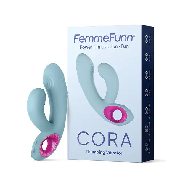 Femme Funn Cora Thumping Rabbit - Light Blue - Vibrators