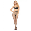 Fence Net Pantyhose w/Rhinestones Black O/S - Lingerie - Packaged