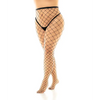 Fenced Net Pantyhose Black QN - Lingerie - Plus/Queen - Packaged