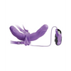 Fetish Fantasy Elite Vibrating Double Delight Strap On - Purple - Strap Ons