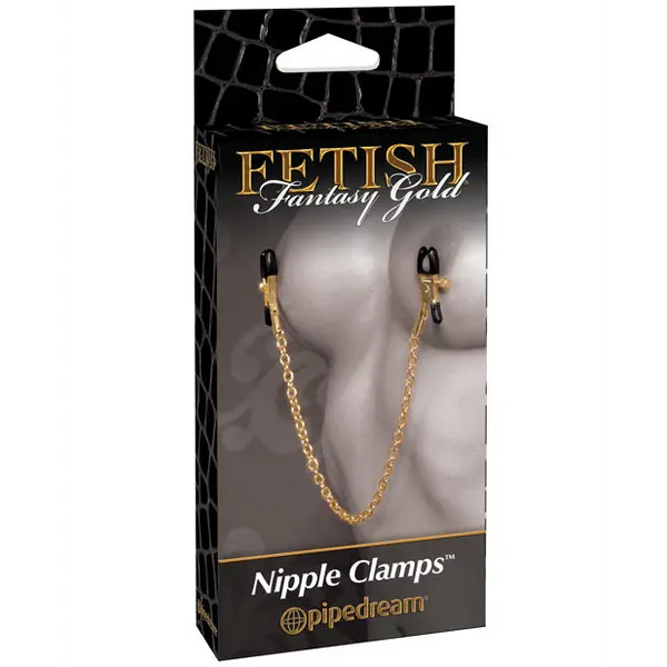 Fetish Fantasy Gold Chain Nipple Clamps - Gold - Bondage Blindfolds & Restraints