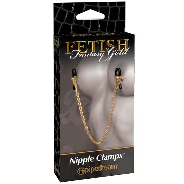 Fetish Fantasy Gold Chain Nipple Clamps - Gold - Bondage Blindfolds & Restraints