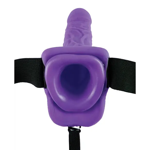 Fetish Fantasy Series 7’’ Vibrating Hollow Strap On w/Balls - Purple - Strap Ons