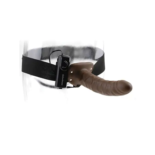 Fetish Fantasy Series 8’’ Vibrating Hollow Strap On - Brown - Strap Ons