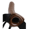 Fetish Fantasy Series 8’’ Vibrating Hollow Strap On - Brown - Strap Ons