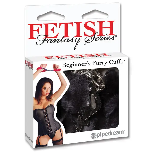 Fetish Fantasy Series Beginners Furry Cuffs - Black - Bondage Blindfolds & Restraints