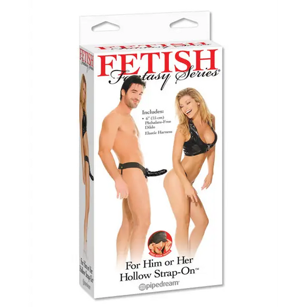 Fetish Fantasy Series for Him or Her Hollow Strap-On - Black - Strap Ons