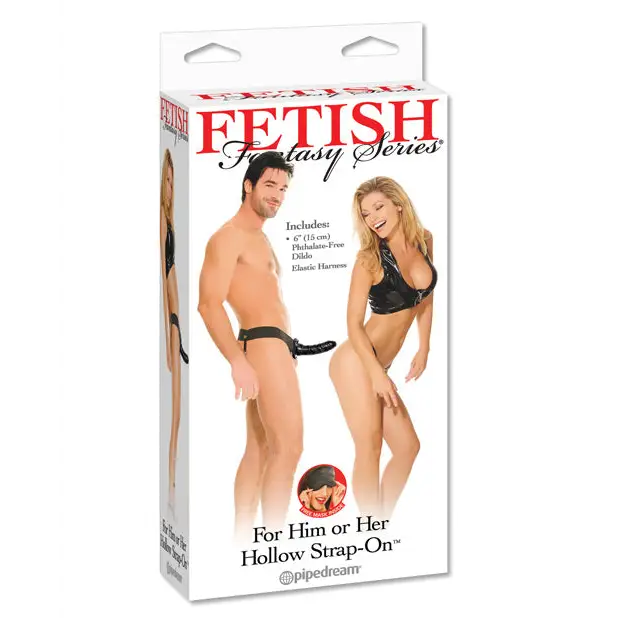 Fetish Fantasy Series for Him or Her Hollow Strap-On - Black - Strap Ons