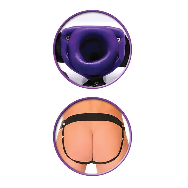 Fetish Fantasy Series for Him or Her Vibrating Hollow Strap-On - Purple - Strap Ons