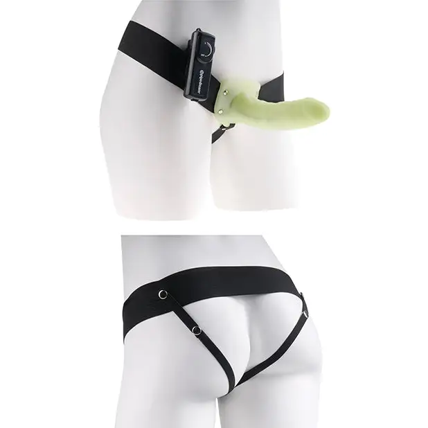 Fetish Fantasy Series for Him or Her Vibrating Hollow Strap On - Glow in the Dark - Strap Ons