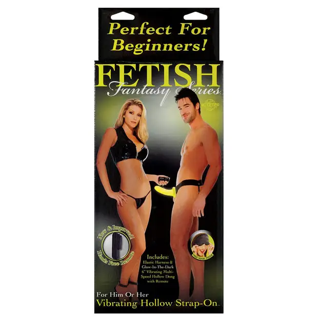 Fetish Fantasy Series for Him or Her Vibrating Hollow Strap On - Glow in the Dark - Strap Ons