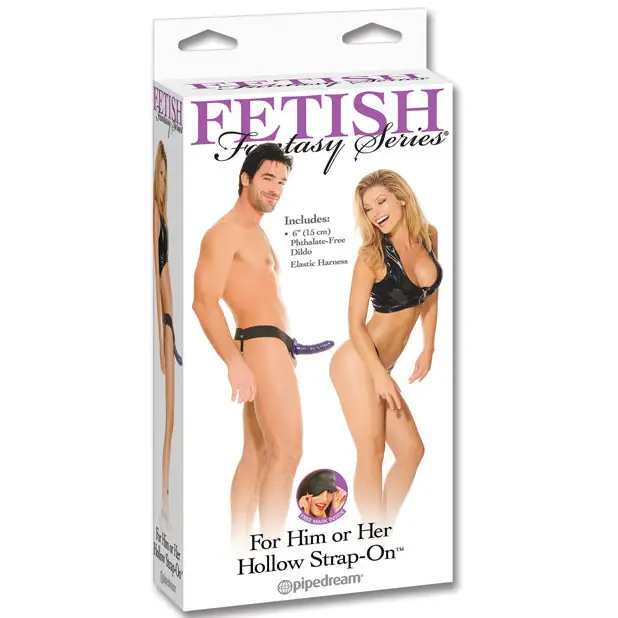 Fetish Fantasy Series Him or Her Hollow Strap On - Purple - Strap Ons