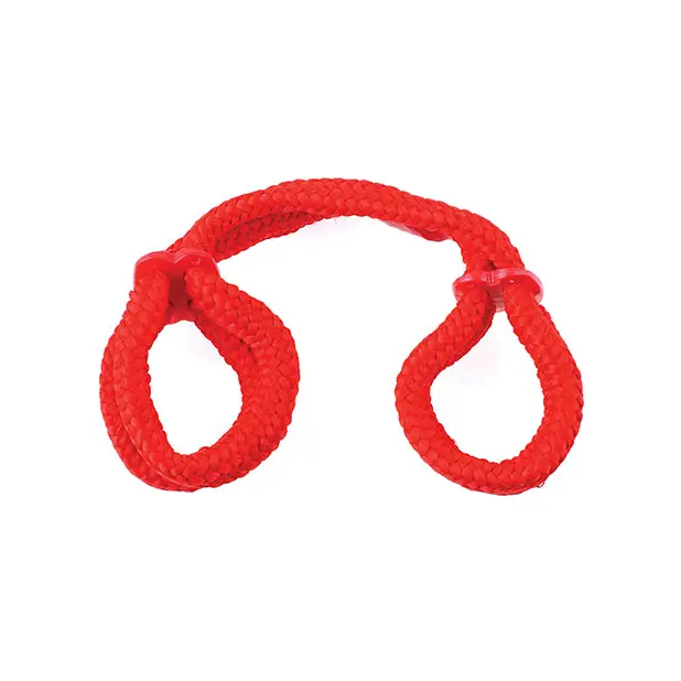 Fetish Fantasy Series Silk Rope Love Cuffs - Red - Bondage Blindfolds & Restraints