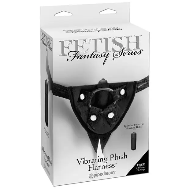 Fetish Fantasy Series Vibrating Plush Harness - Black - Strap Ons