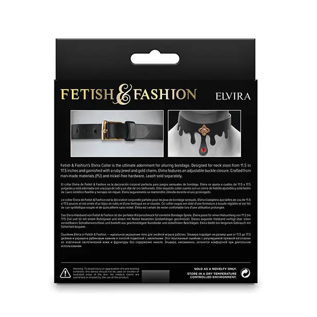 Fetish & Fashion Elvira Collar - Black - Bondage Blindfolds & Restraints