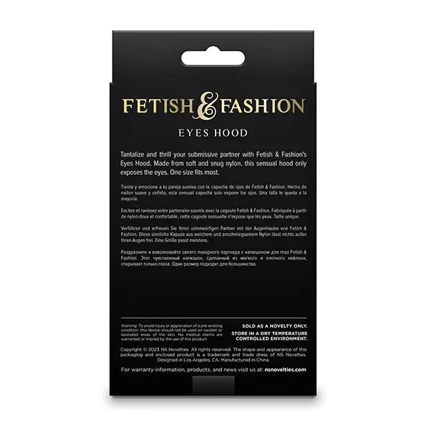 Fetish & Fashion Eyes Hood - Black - Bondage Blindfolds & Restraints