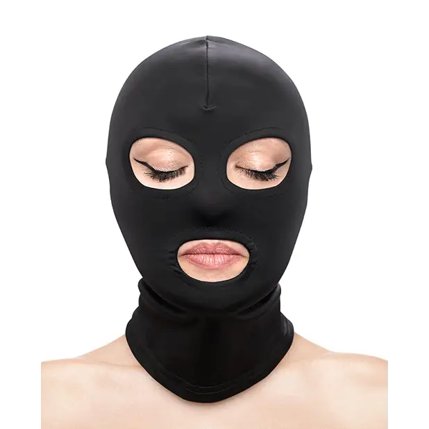 Fetish & Fashion Eyes & Mouth Hood - Black - Bondage Blindfolds & Restraints