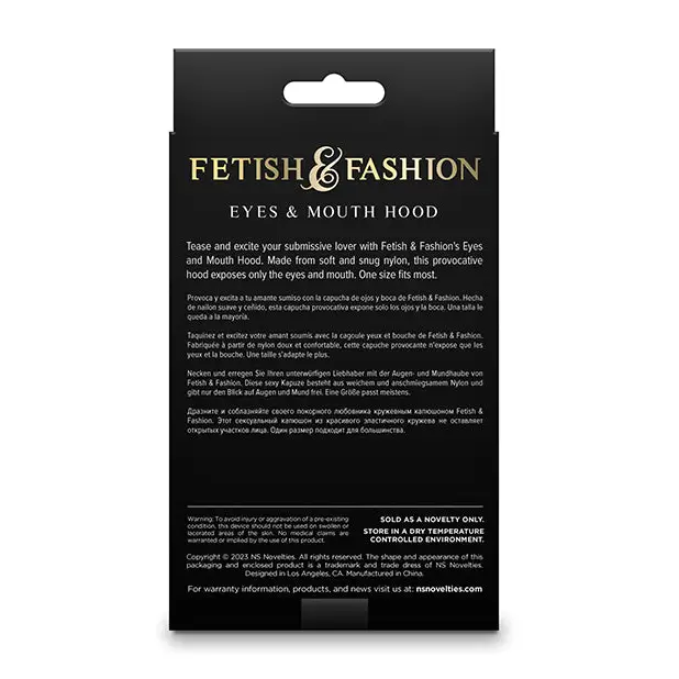 Fetish & Fashion Eyes & Mouth Hood - White - Bondage Blindfolds & Restraints