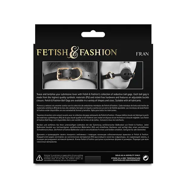 Fetish & Fashion Fran Ball Gag - Black - Bondage Blindfolds & Restraints