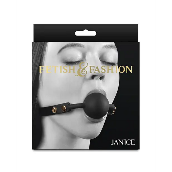 Fetish & Fashion Janice Ball Gag - Black - Bondage Blindfolds & Restraints