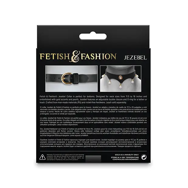 Fetish & Fashion Jezebel Collar - Black - Bondage Blindfolds & Restraints