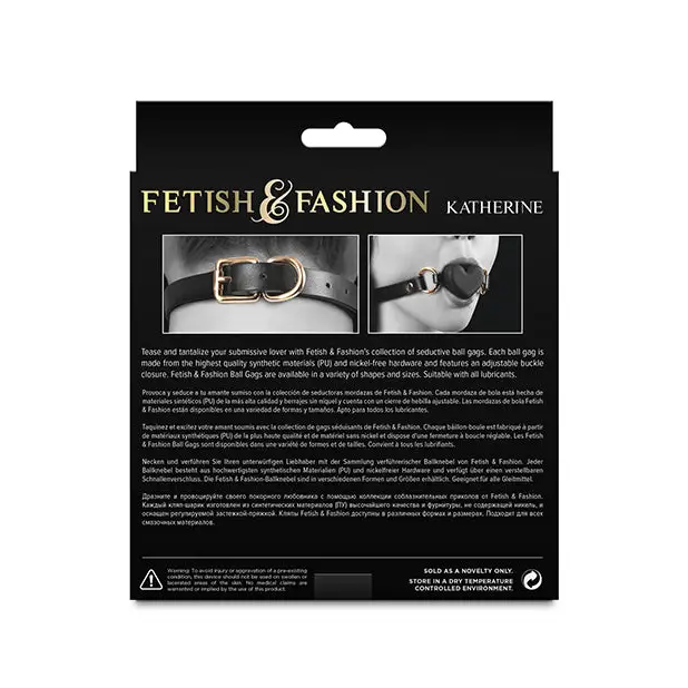 Fetish & Fashion Katherine Ball Gag - Black - Bondage Blindfolds & Restraints
