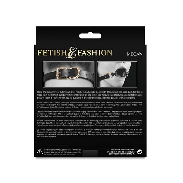 Fetish & Fashion Megan Ball Gag - Black - Bondage Blindfolds & Restraints