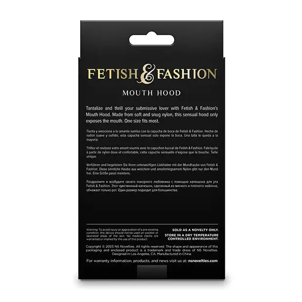 Fetish & Fashion Mouth Hood - Black - Bondage Blindfolds & Restraints