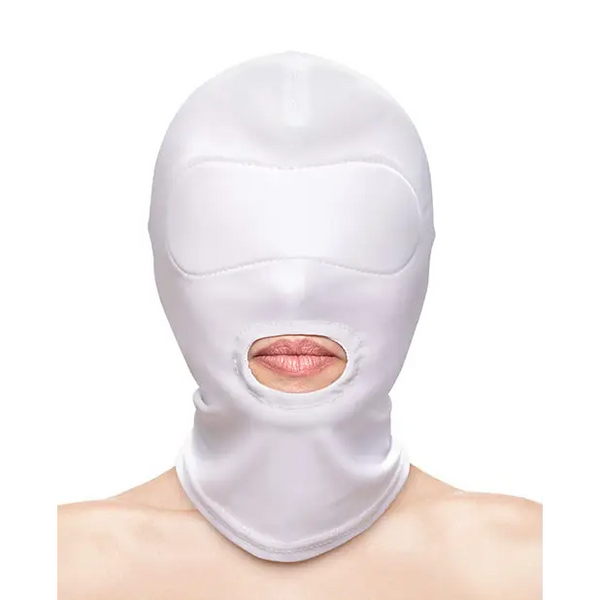 Fetish & Fashion Mouth Hood - White - Bondage Blindfolds & Restraints