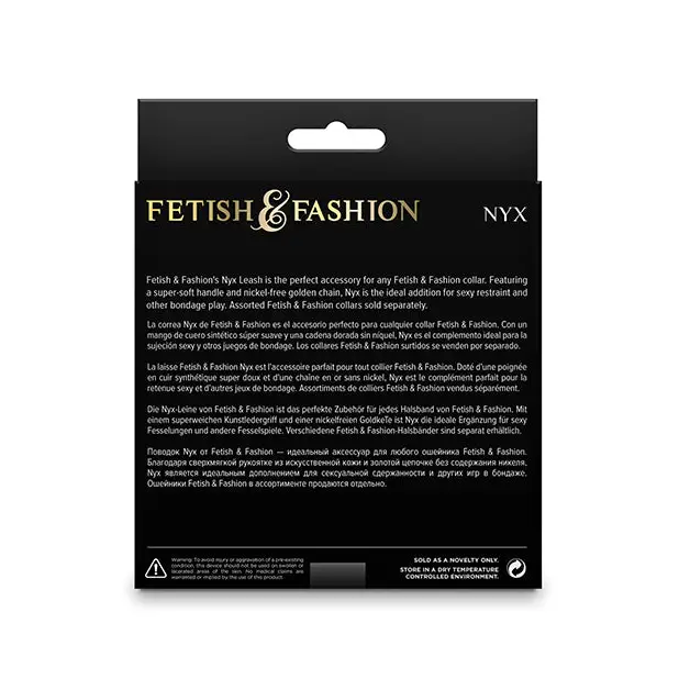 Fetish & Fashion Nyx Leash - Black - Bondage Blindfolds & Restraints