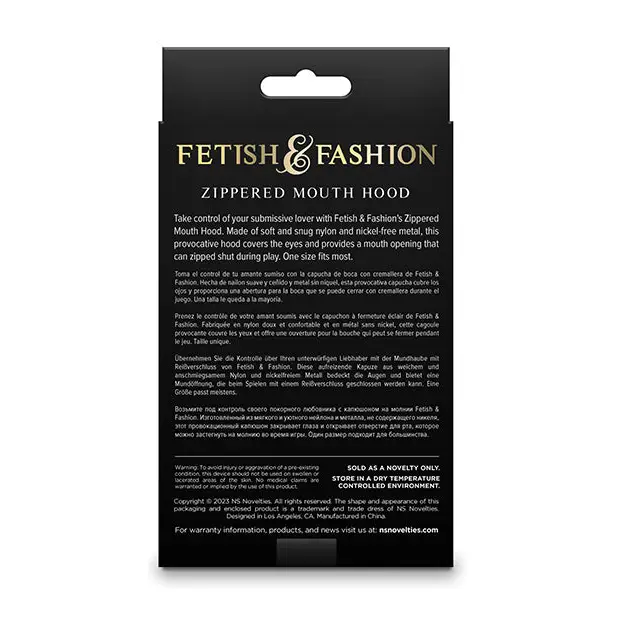 Fetish & Fashion Zippered Mouth Hood - White - Bondage Blindfolds & Restraints