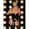 FETISH Open Cup Vinyl V-Wire Merrywidow w/G-String - Black S/M - Lingerie - Hanging